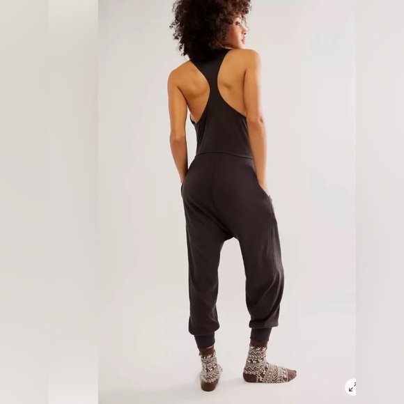 Free People Downtime Nightie. One piece. T-back in Brown. Size Med. NWOT - Picture 3 of 3